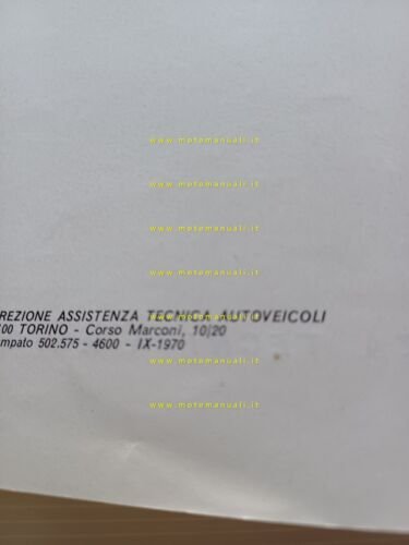 FIAT tutti modelli 850 USA 1970 manuale officina car. tecniche …