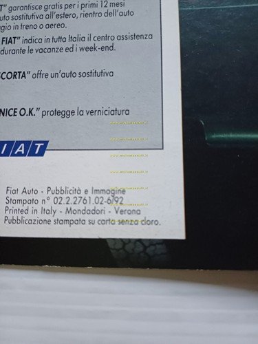 FIAT Uno Rap Up 1992 depliant italiano originale