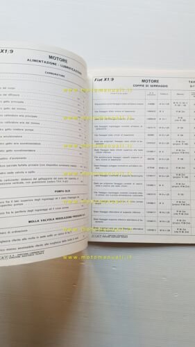 Fiat X1/9 1973 manuale officina dati riparazioni originale