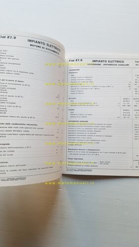 Fiat X1/9 1973 manuale officina dati riparazioni originale