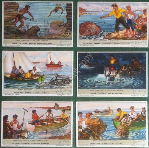 Figurine Liebig Italia 1952 - S 1543 - Pesca Costiera | Immagine principale