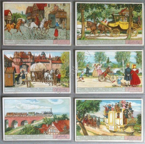 Figurine Liebig Italia Sang. 1312 - Come viaggiavano i nostri …