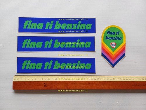 Fina ti Benzina lotto 4 adesivi originali anni 70 petroliana …
