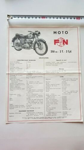 FN 250 - 175 1953 depliant originale moto FRANCESE brochure