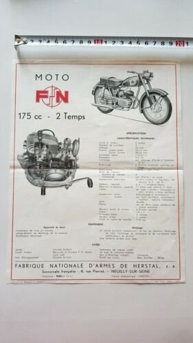 FN 250 - 175 1953 depliant originale moto FRANCESE brochure