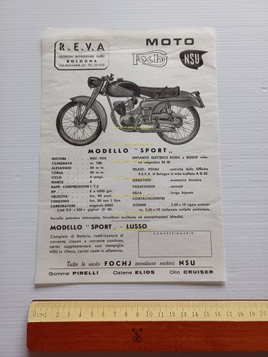 Fochj-NSU Fox 100 Sport depliant italiano originale