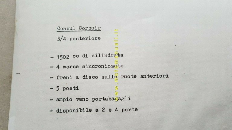 FORD CONSUL CORSAIR lotto foto originali anni 60 da cartella …