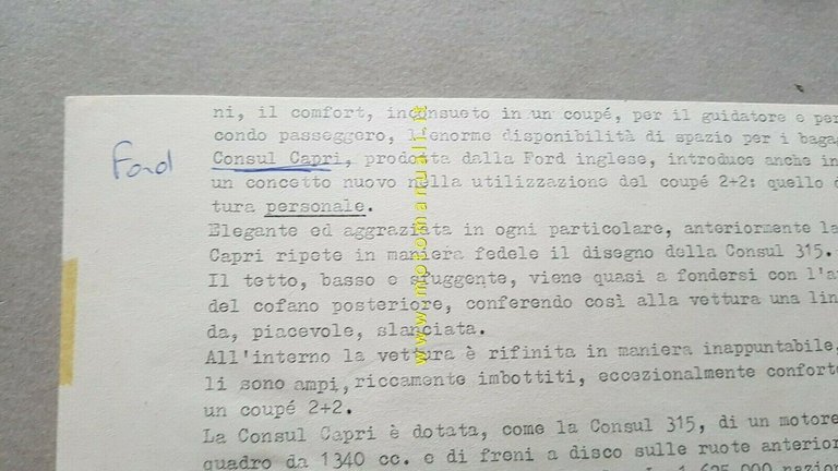 FORD CONSUL CORSAIR lotto foto originali anni 60 da cartella …