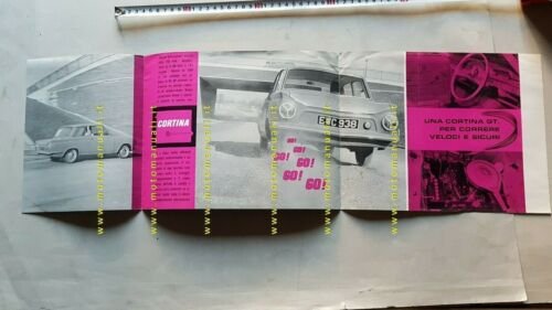 Ford Cortina GT 1963 depliant italiano originale brochure