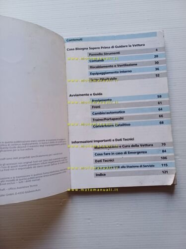 Ford Escort - Cabrio modelli 1991 manuale uso manutenzione italiano …