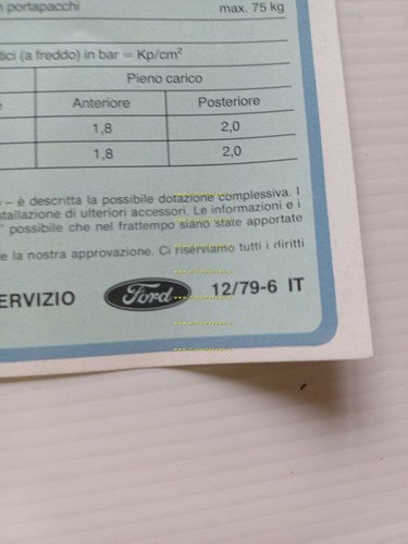 Ford Fiesta modelli 1980 guida rapida - manuale - uso …