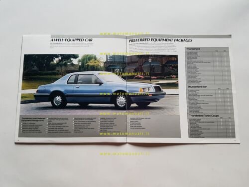 Ford Thunderbird - Elan - Turbo Coupè 1985 depliant brochure …
