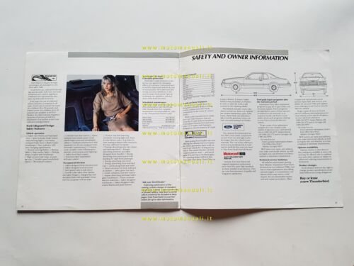 Ford Thunderbird - Elan - Turbo Coupè 1985 depliant brochure …