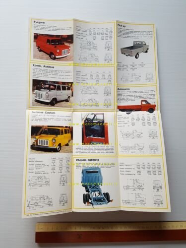 Ford Transit 80 diversi modelli 1972 depliant originale italiano