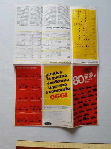 Ford Transit 80 diversi modelli 1972 depliant originale italiano