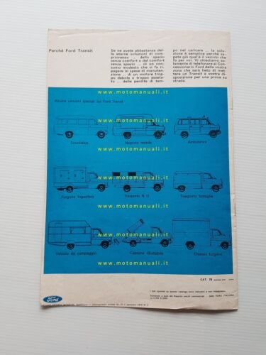 Ford Transit furgoni modelli 1969 depliant italiano originale