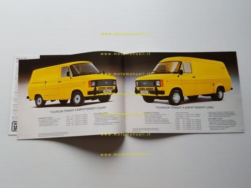 Ford Transit furgoni modelli 1980 depliant francese originale