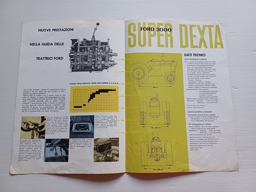 Ford trattore Super Dexta 1963 depliant italiano originale