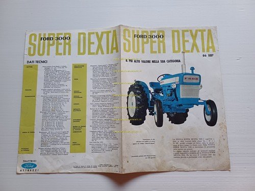 Ford trattore Super Dexta 1963 depliant italiano originale