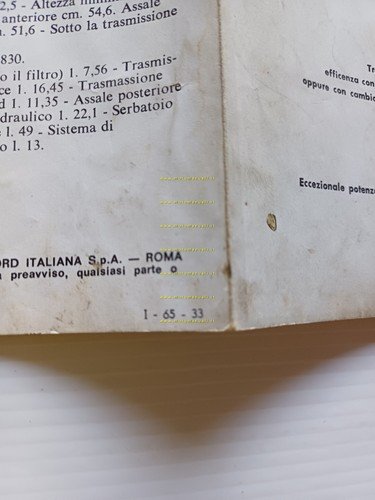 Ford trattore Super Dexta 1963 depliant italiano originale