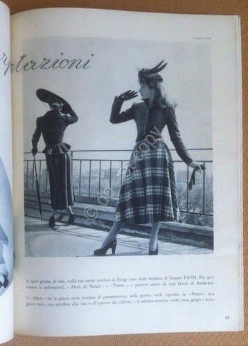 Fortuna Rivista Moda Magazine N.1 Novembre/Dicembre1947 Illustrata Gruau | Immagine Gallery 5