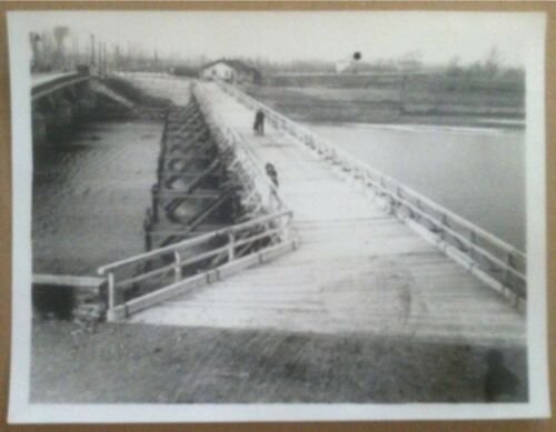 Fotografia - Italia anni '50 - Ponte provvisorio in legno …