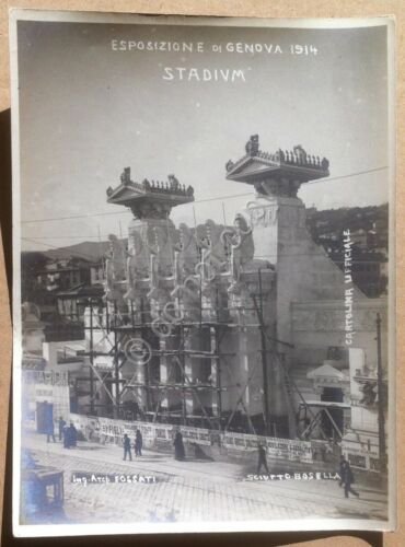 Fotografia - prova cartolina - Genova Esposizione 1914 - Stadium …