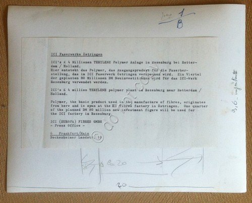 Fotografia Imperial Chemical Industries - Rozenburg anni '60 - con …