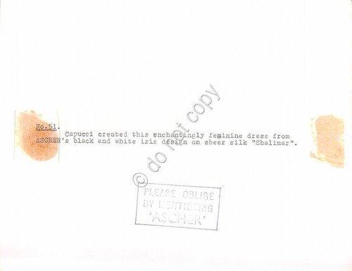 Fotografia Moda abito Capucci per Ascher anni '60 originale 044B | Immagine Gallery 2