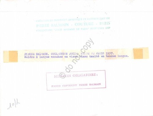 Fotografia Moda abito da sera Balmain Couture 1957 originale 037B | Immagine Gallery 2