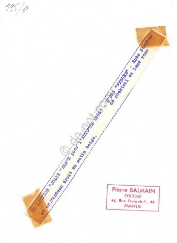 Fotografia Moda Abito Pierre Balmain Couture 1955 originale 043B