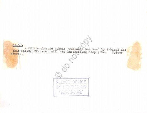 Fotografia Moda Cappotto Fabiani per Ascher 1960 originale 045B