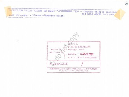 Fotografia Moda P. Balmain Jolie Madame Paris Printemps 1956 originale … | Immagine Gallery 2