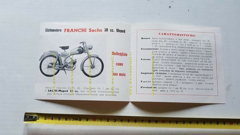 Franchi Sachs 50 ciclomotore depliant ITALIANO originale moto brochure