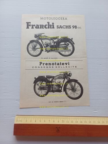 Franchi-Sachs 98 1950 depliant italiano originale