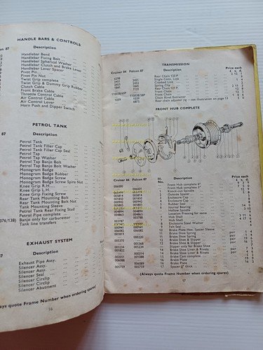 Francis-Barnett Cruiser Twin 89 - Fulmar 88 catalogo ricambi Inglese …