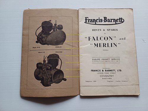 Francis-Barnett Falcon 200 - Merlin 125 anni 50 manuale uso …