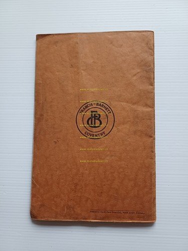 Francis-Barnett Falcon 81 200 1959 manuale uso manutenzione originale