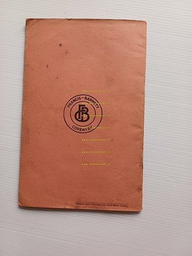 Francis-Barnett Plover 150 1959 manuale uso manutenzione originale inglese