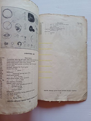 Francis-Barnett Powerbike catalogo ricambi Inglese originale