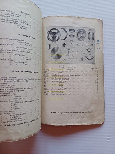 Francis-Barnett Powerbike catalogo ricambi Inglese originale