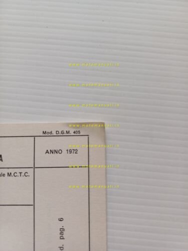 Francis Lombardi Fiat 127 Lucciola 1972 scheda omologazione DGM Motor. …