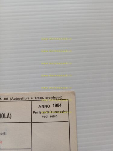 Francis Lombardi Fiat 850 S Lucciola 1969 scheda omologazione DGM …