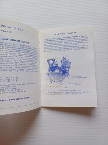 Franco Morini 50 motore G 303 manuale uso manutenzione libretto …