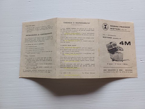 FRANCO MORINI MOTORE 48 4M 1973 manuale uso manutenzione italiano …