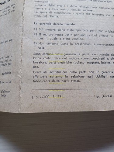FRANCO MORINI MOTORE 48 4M 1973 manuale uso manutenzione italiano …