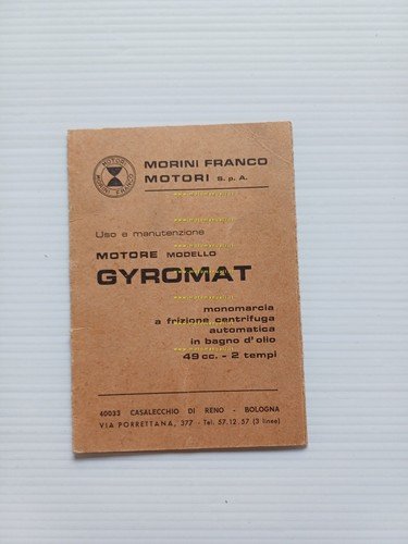 FRANCO MORINI MOTORE 48 Gyromat 1973 manuale uso italiano originale