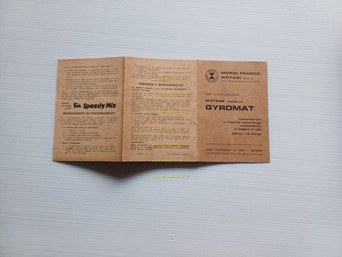 FRANCO MORINI MOTORE 48 Gyromat 1973 manuale uso italiano originale