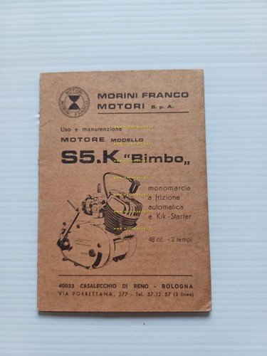FRANCO MORINI MOTORE 48 S5.K Bimbo 1973 manuale uso italiano …
