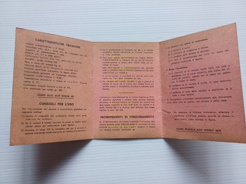 FRANCO MORINI MOTORE 48 S5.K Bimbo 1973 manuale uso italiano …